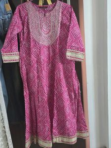 Vibrant Pink Bandhani Kurta