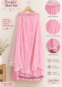 Elegant Pink Embroidered Lehenga Set