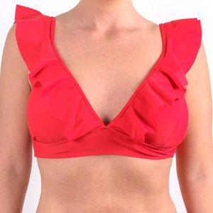Rust Ruffled Bikini Top