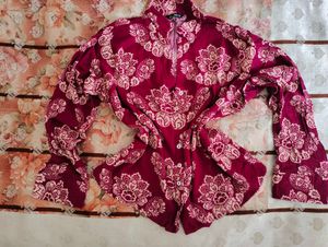 Vibrant Floral Print Button-Down Shirt