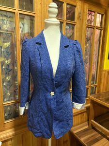 Stylish Blue Textured Blazer