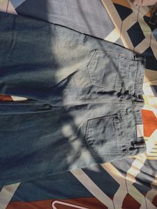 Wide Leg Blue Denim Jeans