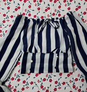 Striped Off-Shoulder Blouse