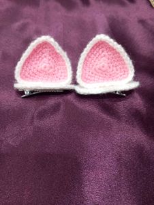Cute Crochet Cat Ear Hair clips
