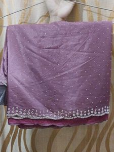 Embellished Purple Saree
