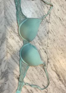 Mint Green Lace Trim Bra