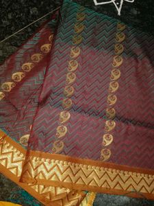 Elegant Red &amp; Teal Saree