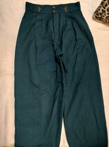 High Waisted Vintage Teal Trousers