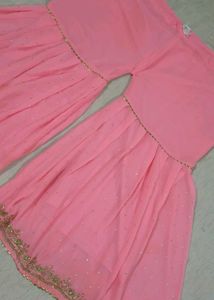 Luxury Pink heavy work Sharara Set