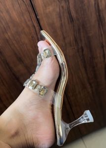 Sparkling Gem Embellished Block Heels