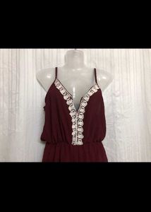 Maroon Lace Y2K jumpsuit