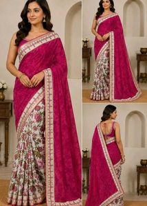 Elegant Floral Saree_ Pack of two