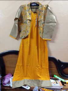 Mustard Yellow Kurti with leggie