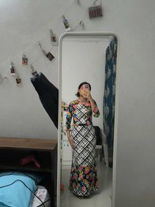 Colorful Floral Print Maxi Dress