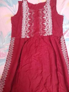 Red  Printed  Dress