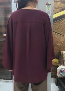 Wine Batwing Top