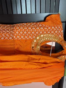 Elegant Orange Embroidered Salwar Suit