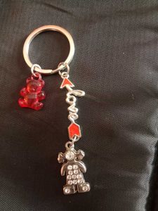 Cute Love Bear & Girl Keychain
