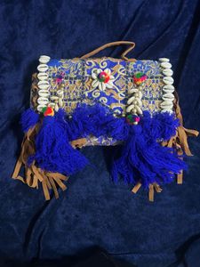Bohemian Blue Embroidered Crossbody Bag