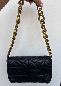 ZARA Black Quilted Chain Crossbody Bag
