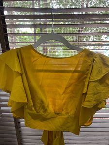 Trendy Mustard Yellow Crop Top