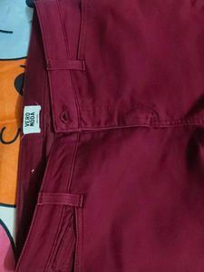 Maroon Straight Fit Premium Jeans