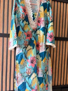 Bohemian Floral Print Kurti and pant set