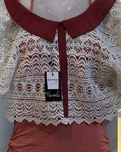 Shein Elegant Lace Overlay Dress Set