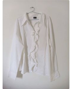 Classic White Ruffled Blouse