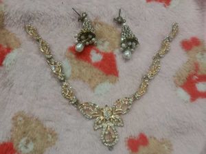 Elegant Diamond Necklace and Earring Set