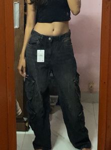 Grey Cargo Jeans