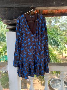 Brown And Blue Zara Dress