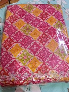 Elegant Pink &amp; Yellow Bandhani Saree