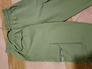Jogger Pants, L Size, Green Olive