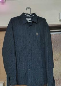 Us Polo Assn Dark Blue Patterned Shirt.