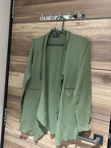 Olive Green Open Front Cardigan