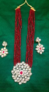 Beautiful crystals mala with wonderful locker and earrings....Awsm quality 👌 ❤ 😍 my hand made jewellery collection 😍