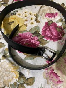 Reversible Leather Belt with Rotating Buckle