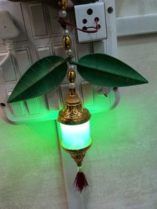 Decorative Hanging Lamp with Leaf Accents