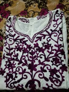 Embroidered White Tunic Top