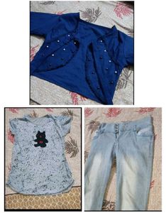 jeans top with shrug