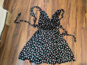 Floral Print Cold Shoulder Dress