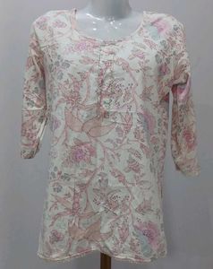 Floral Print 3/4 Sleeve Kurti
