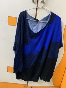 Blue & Black Lace Top