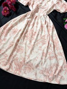 Chic Floral Puff Sleeve Midi Dress