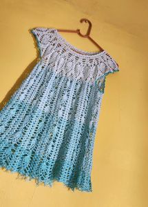Sky Blue Shaded Crochet Top