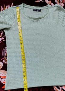 Code Classic Women Textured Round Neck Casual Top