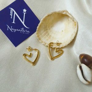 Anti-tarnish Heart Hoops