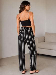 Striped Paperbag Waist Pants