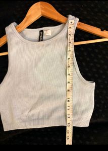 H&amp;M Light Blue Ribbed Tank Top